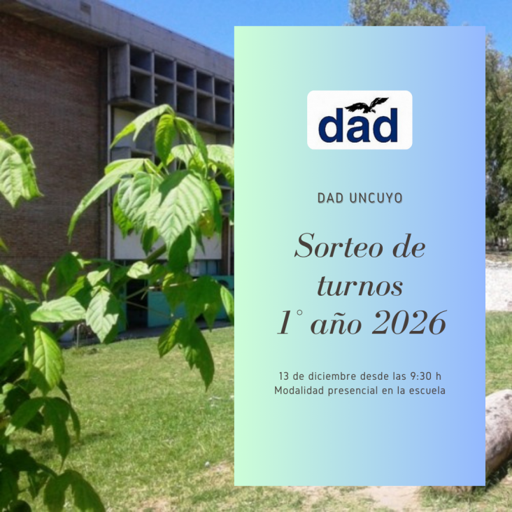 imagen Sorteo de turnos ingresantes a 1° año 2026