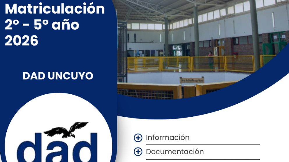 imagen Matriculación anual de 2do. a 5to. año 2026. Del 11 al 20 de febrero de 2026 de 8:30 h a 17:00 h