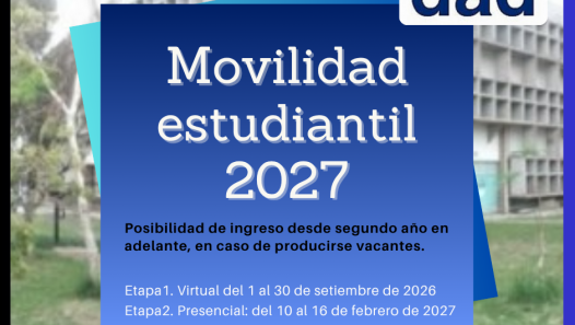 imagen Movilidad Estudiantil 2027. Requisitos para estudiantes que quieran ingresar desde 2° año en caso de producirse vacantes