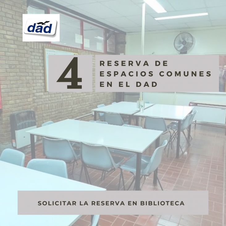 imagen Reserva de espacios comunes a través de Biblioteca del DAD