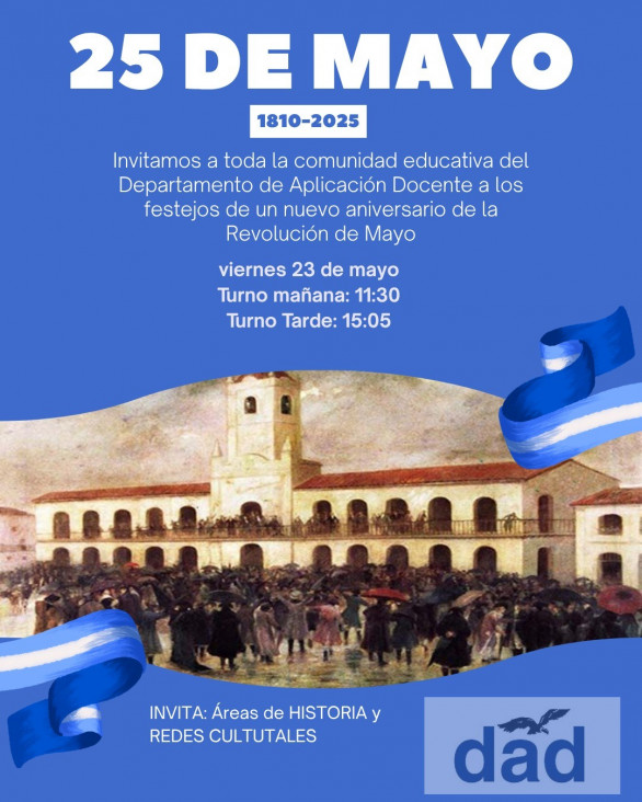 imagen Invitación al acto en conmemoración de la  Revolución de Mayo