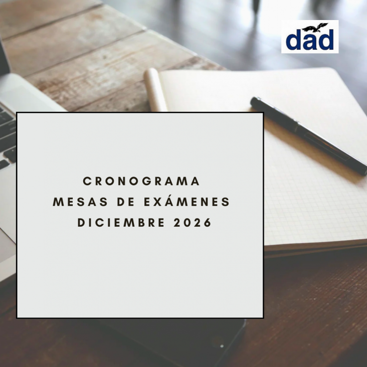 imagen Cronograma mesas de exámenes de DICIEMBRE 2026