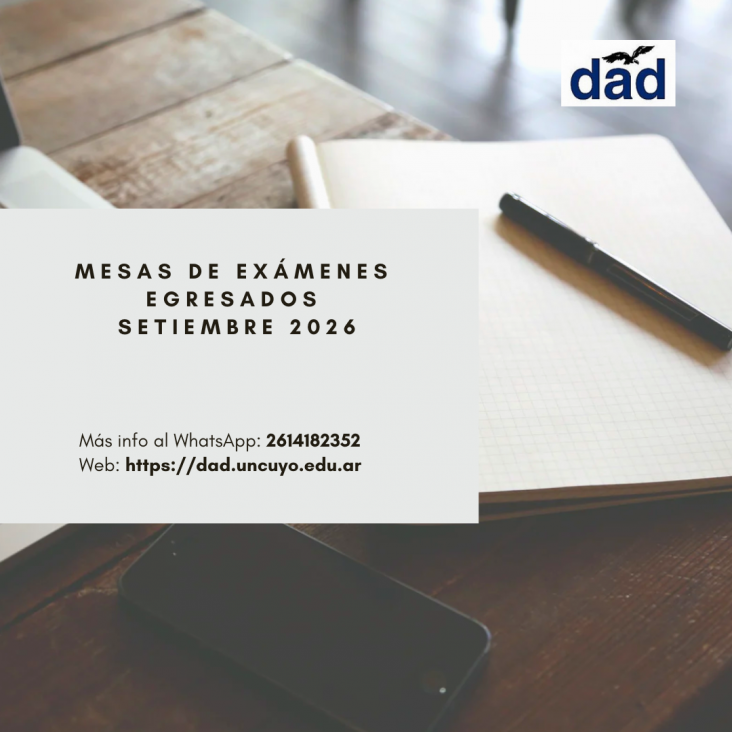 imagen Mesas de exámenes para EGRESADOS, año 2025 y de años anteriores, correspondientes a SETIEMBRE 2026