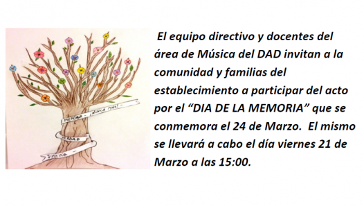 imagen Invitación al Acto por el día de la memoria