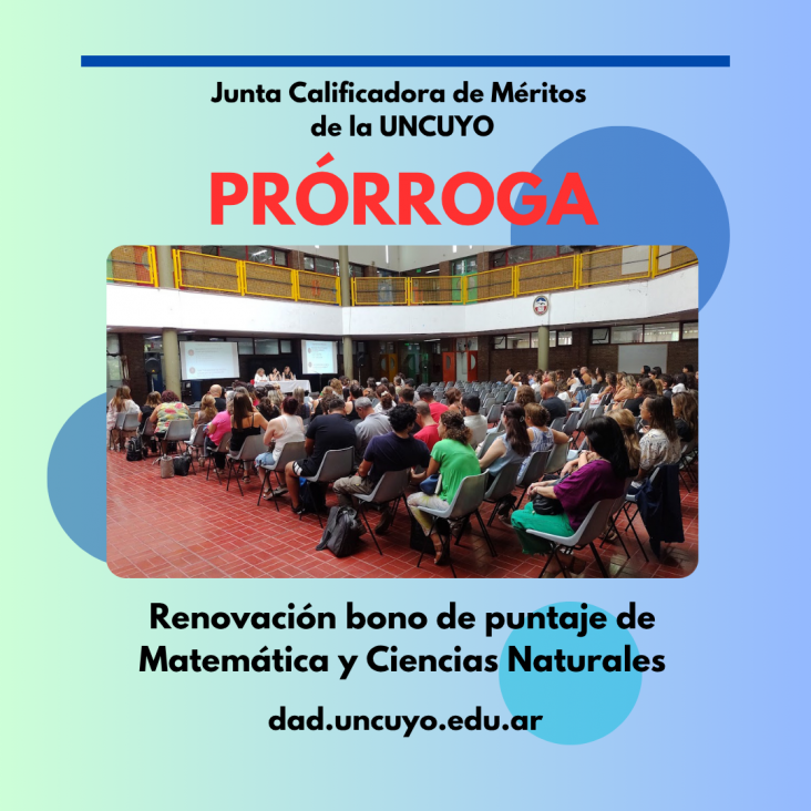 imagen Escuelas de la UNCuyo: prorrogan plazo para renovar bonos de puntaje en Matemática y Ciencias Naturales