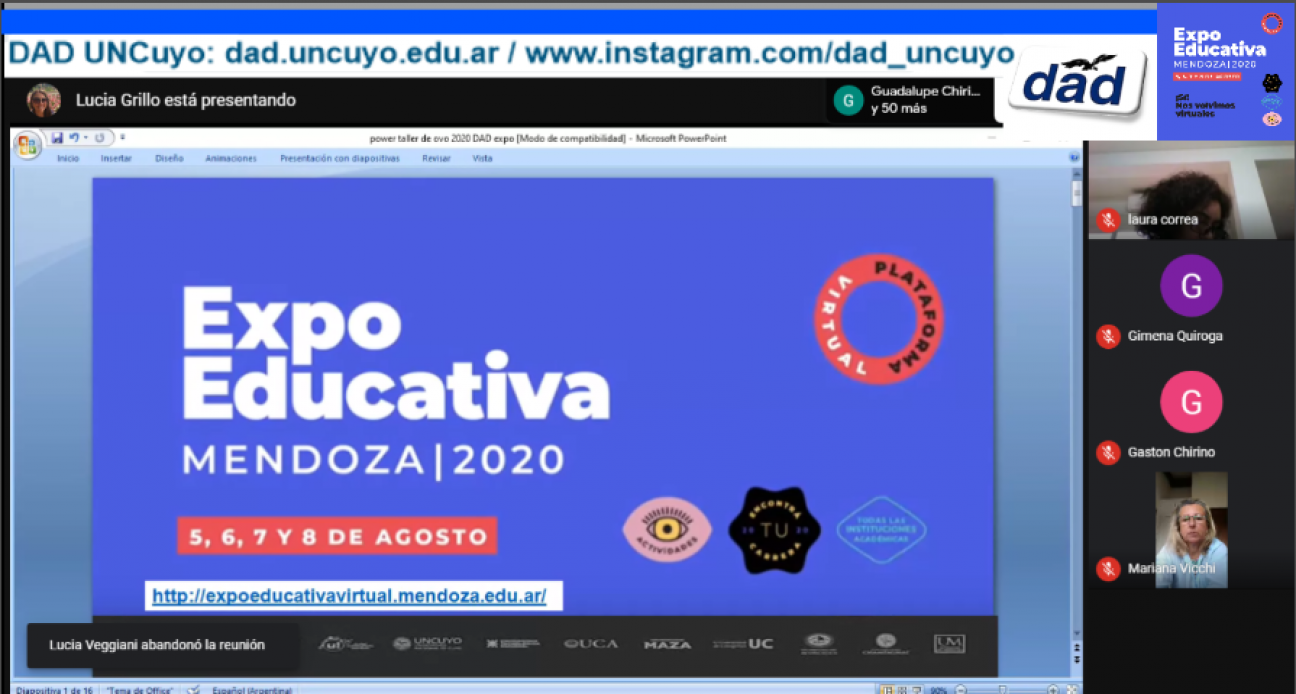 imagen Se realizaron videoconferencias de Orientación Vocacional destinadas a estudiantes de 4° año del DAD, como parte de la Expo Educativa 2020