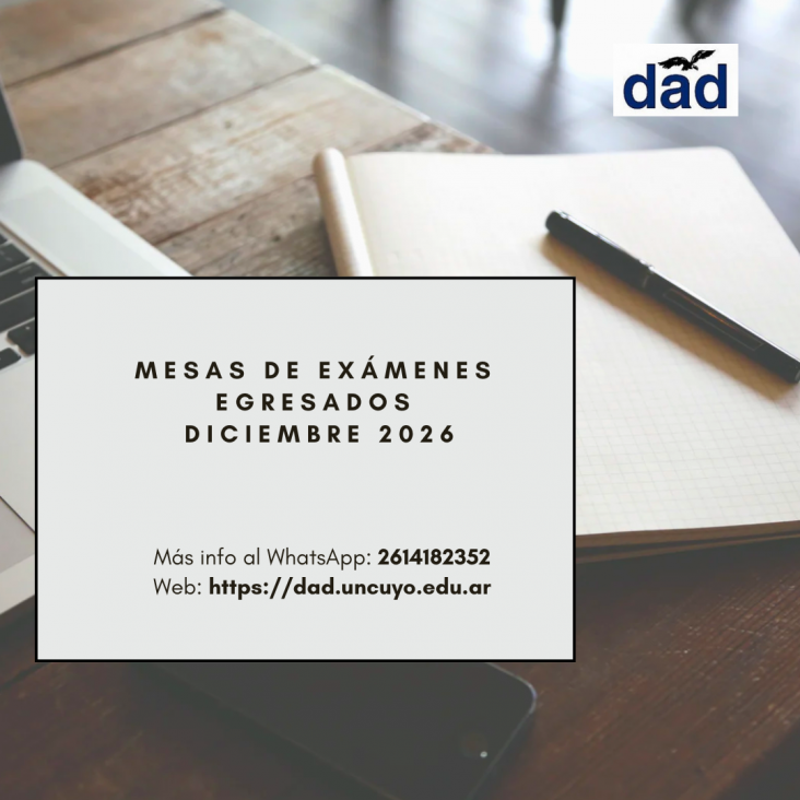 imagen Mesas de exámenes para EGRESADOS, año 2025 y de años anteriores, correspondientes a DICIEMBRE 2026