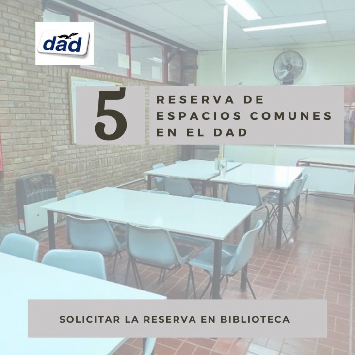 imagen Reserva de espacios comunes a través de Biblioteca del DAD