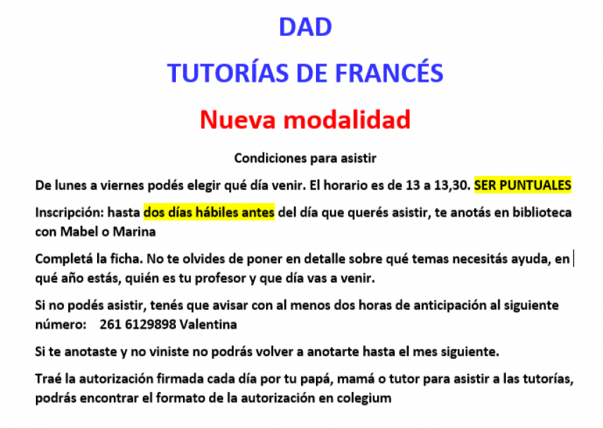 imagen Tutorías de Francés