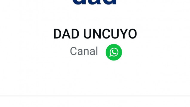 imagen Canal de WhatsApp del DAD