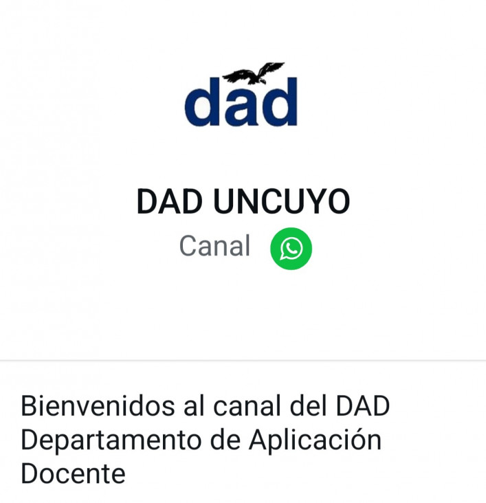 imagen Canal de WhatsApp del DAD