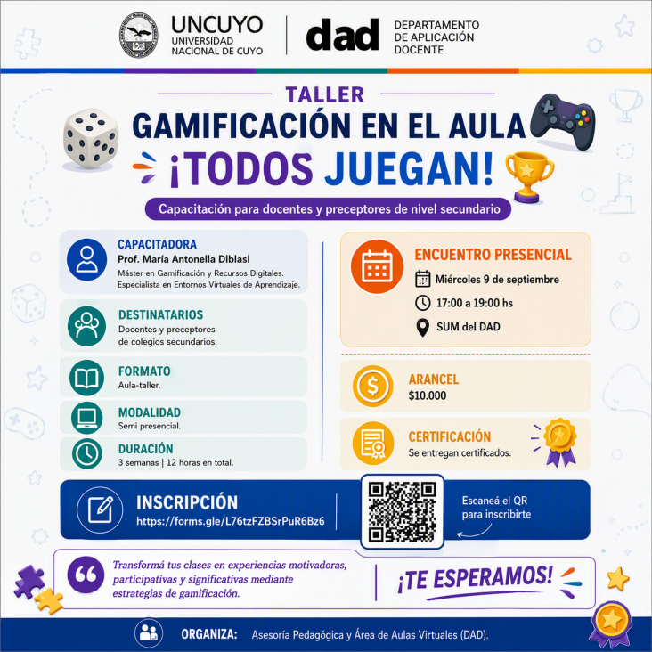 imagen TALLER: GAMIFICACIÓN EN EL AULA: ¡TODOS JUEGAN!
