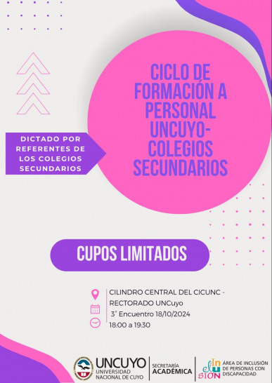 imagen Ciclo de formación a personal de la UNCuyo. Colegios secundarios.