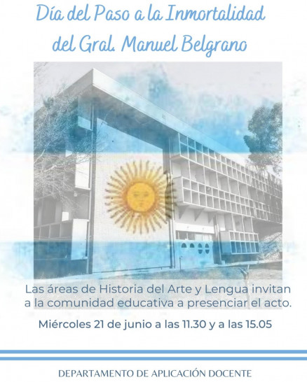 imagen Invitación al Acto por el paso a la inmortalidad del Gral. Manuel Belgrano