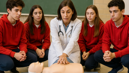 imagen Taller de RCP y primeros auxilios. En el SUM de PB