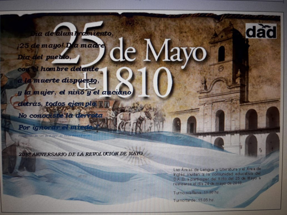 imagen Acto por el 208 Aniversario de la Revolución de mayo