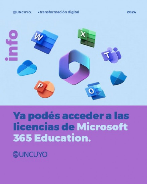 imagen La Secretaría de Transformación Digital de la UNCuyo, permite a sus estudiantes pedir una cuenta de Microsoft 365