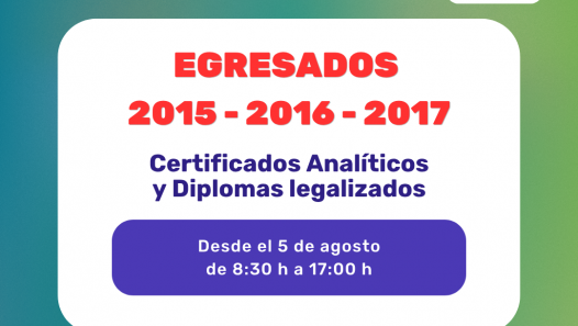 imagen Entrega de analíticos y diplomas actualizados y legalizados para egresados 2025