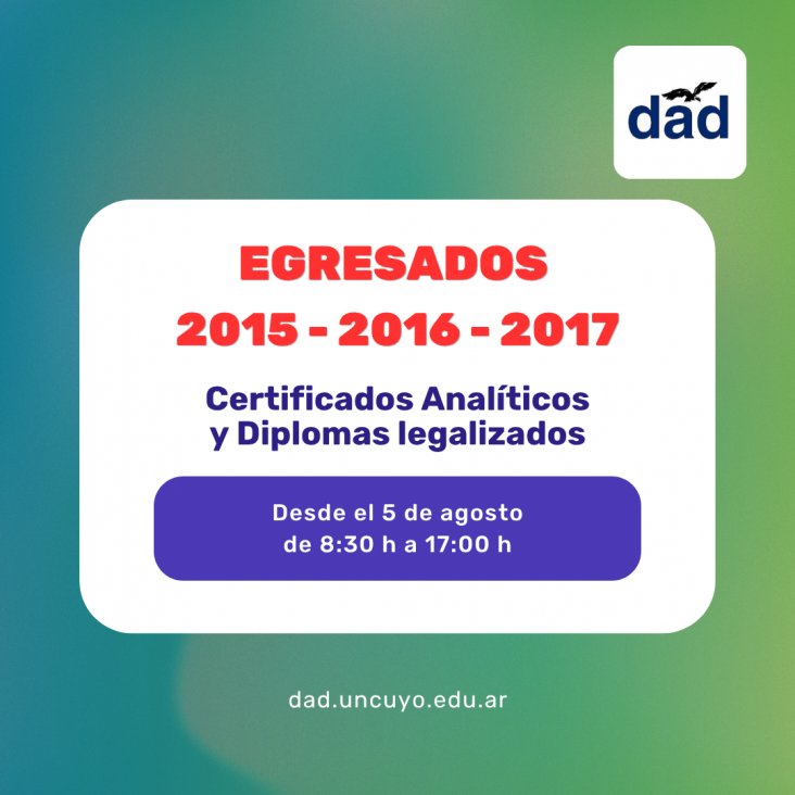 imagen Entrega de analíticos y diplomas actualizados y legalizados para egresados 2025