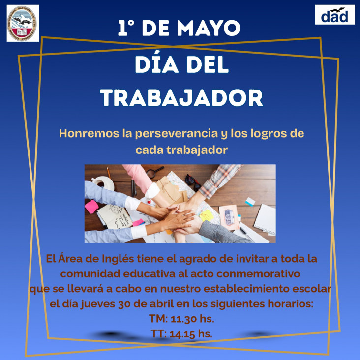 imagen Invitación al acto escolar por el Día Internacional del Trabajador