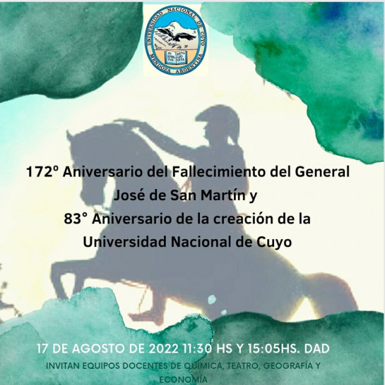 imagen Actos por el 172 Aniversario del Fallecimiento del General José de San Martín y el 83 Aniversario de la creación de la Universidad Nacional de Cuyo