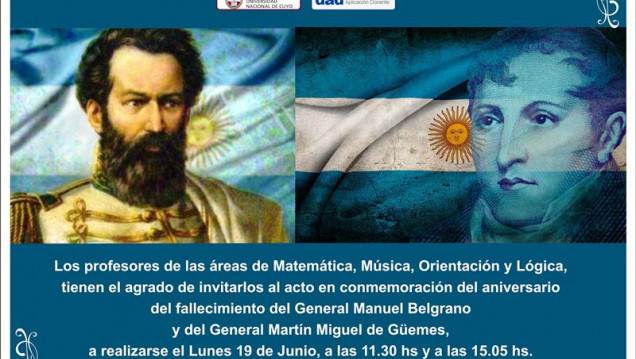imagen Acto en conmemoración del aniversario del fallecimiento de Manuel Belgrano y Martín de Güemes.
