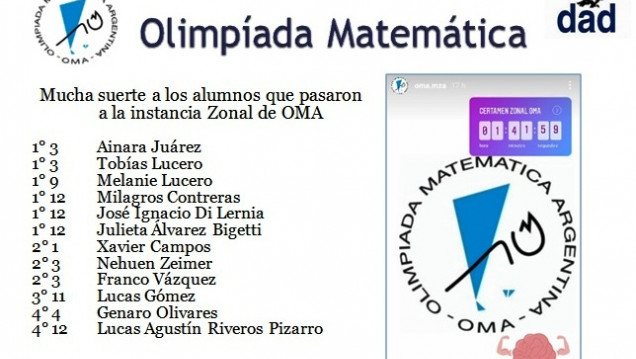 imagen Estudiantes del DAD rendirán el zonal de las Olimpíadas de Matemática Argentina (OMA)