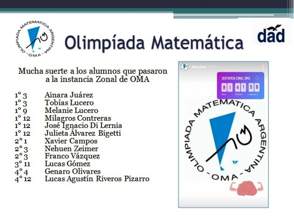 imagen Estudiantes del DAD rendirán el zonal de las Olimpíadas de Matemática Argentina (OMA)