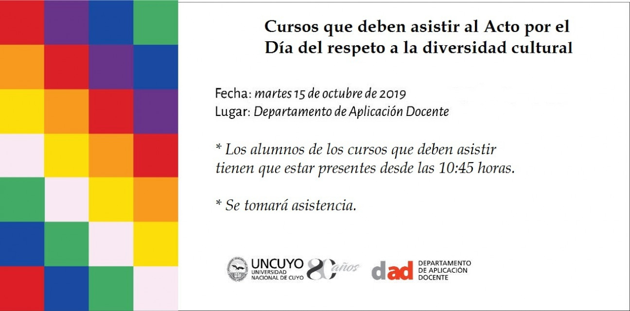 imagen Cursos que deben asistir al acto por el Respeto de la Diversidad Cultural