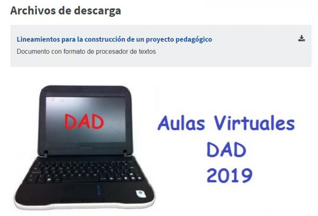 imagen Acceso a las aulas virtuales 2019 y archivo de descarga