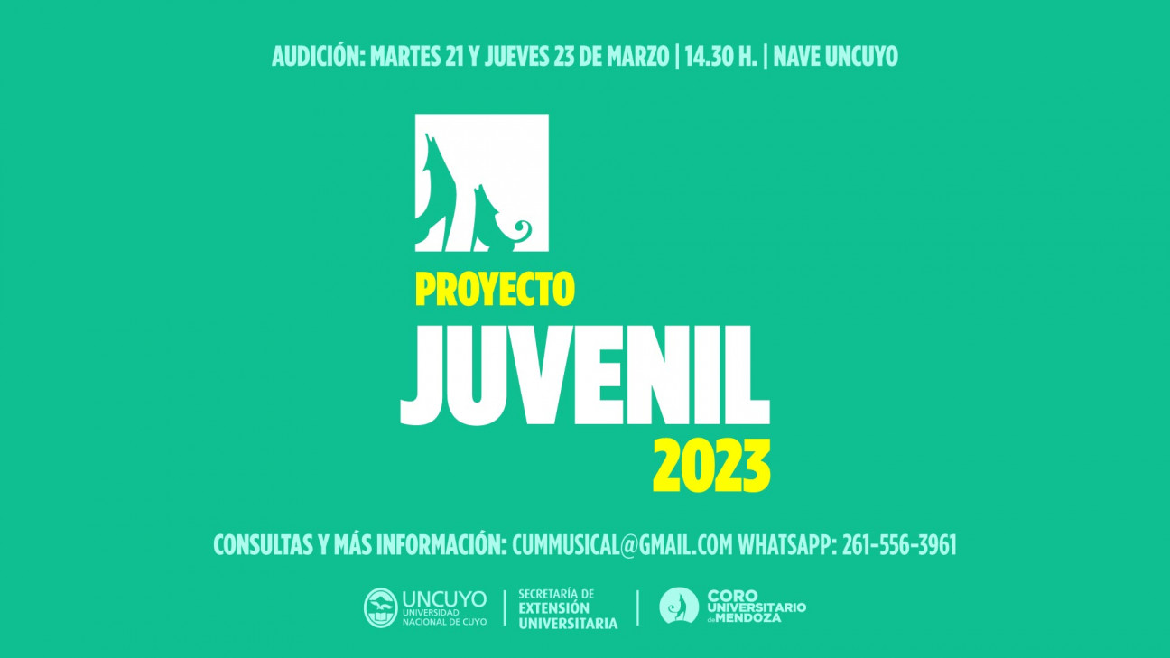 imagen El Coro Universitario de Mendoza invita a jóvenes de entre 15 y 18 años a participar en la preparación de un Concierto de Primavera