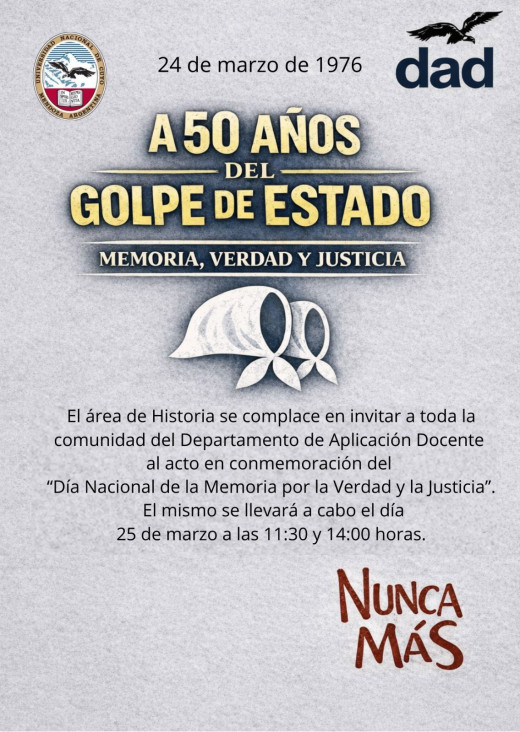 imagen Invitación al acto escolar por el Día de la Memoria por la Verdad y la Justicia