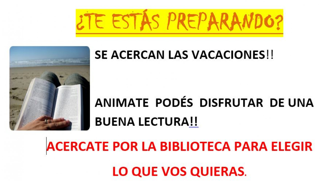 imagen Biblioteca. Préstamos de fin de año y de vacaciones de verano  2019/2020