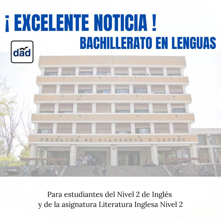 imagen Excelente noticia para el Bachillerato en Lenguas del DAD