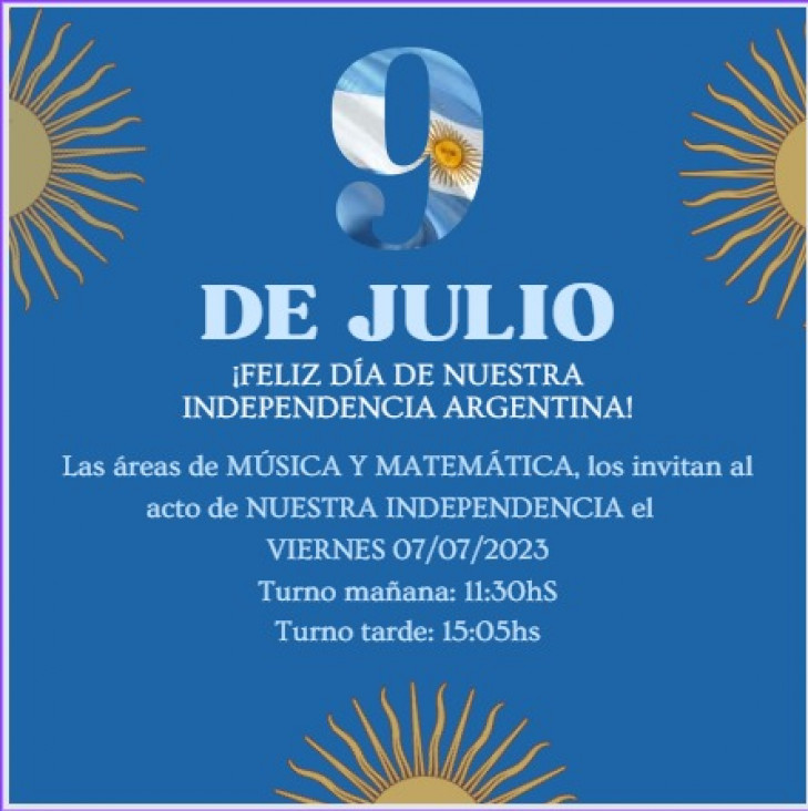 imagen Invitación a los actos por el Día de la Independencia