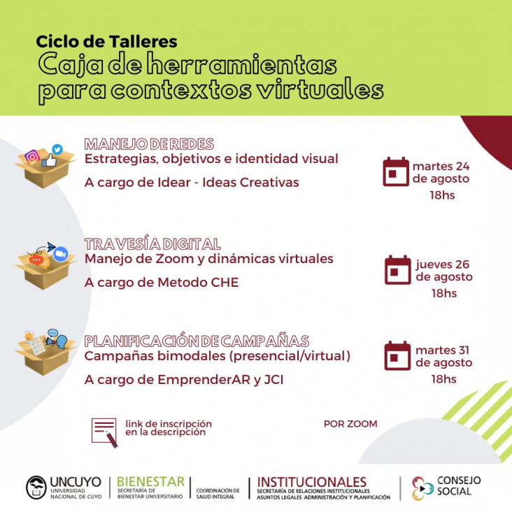 imagen CICLO DE TALLERES CAJA DE HERRAMIENTAS PARA CONTEXTOS DE VIRTUALIDAD