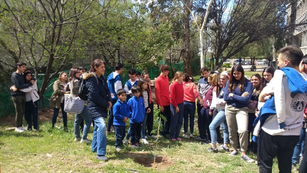 imagen Alumnos de 5º año plantaron un árbol recordando a una de sus compañeras