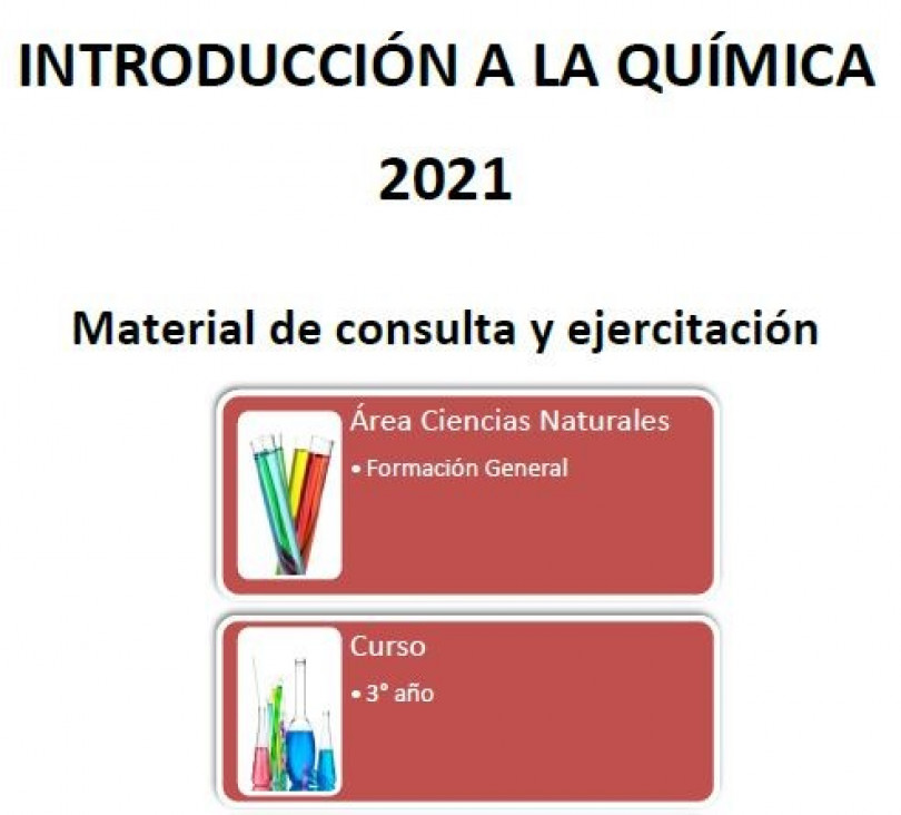 imagen Disponibles cuadernillos de Química de 3° y 4° año - 2021