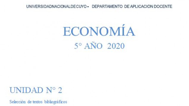imagen Cuadernillo Economía Unidad 2 - 5º año 2020