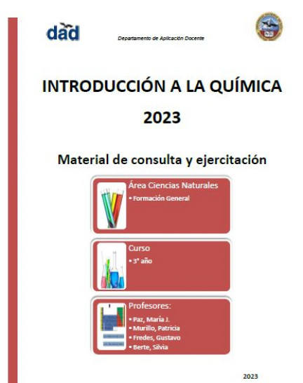imagen Cuadernillos de Química de tercero y cuarto año 2023