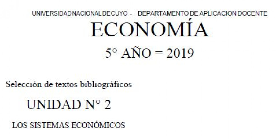 imagen Cuadernillo Economía Unidad 2 - 5º año 2019