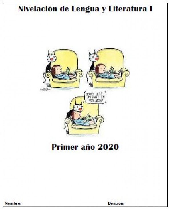 imagen Cuadernillo de nivelación de Lengua para 1º año 2020