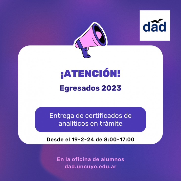 imagen Entrega de Certificados de analíticos en trámite para egresados 2023.