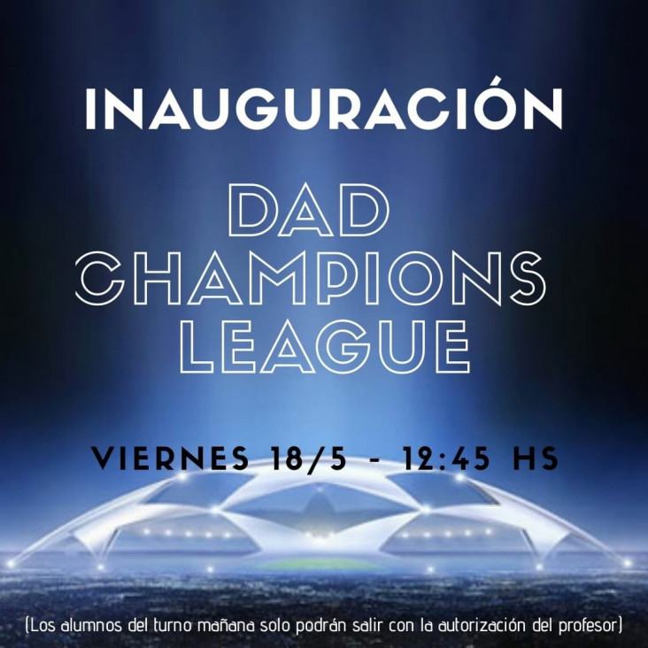 imagen Dad Champios League 2018. Arranca este viernes... La presentación se realizará de 12:00 a 12:15 hs