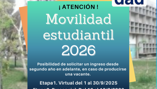 imagen Movilidad Estudiantil 2026. Requisitos para estudiantes que quieran ingresar desde 2° año en caso de producirse vacantes