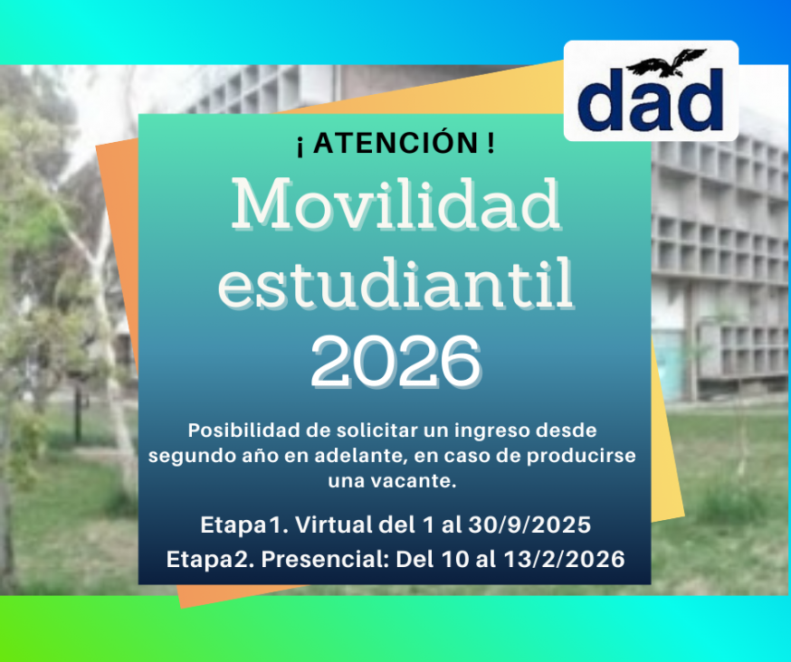 imagen Movilidad Estudiantil 2026. Requisitos para estudiantes que quieran ingresar desde 2° año en caso de producirse vacantes