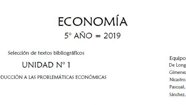 imagen Cuadernillo Economía Unidad 1 -  5º año 2019