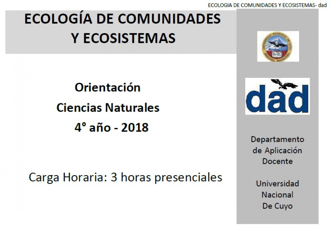 imagen Cuadernillo EDI Ecología de Comunidades y Ecosistemas Orientación Cs Naturales