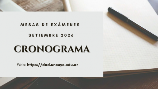 imagen Cronograma Mesas de Exámenes de SETIEMBRE 2026