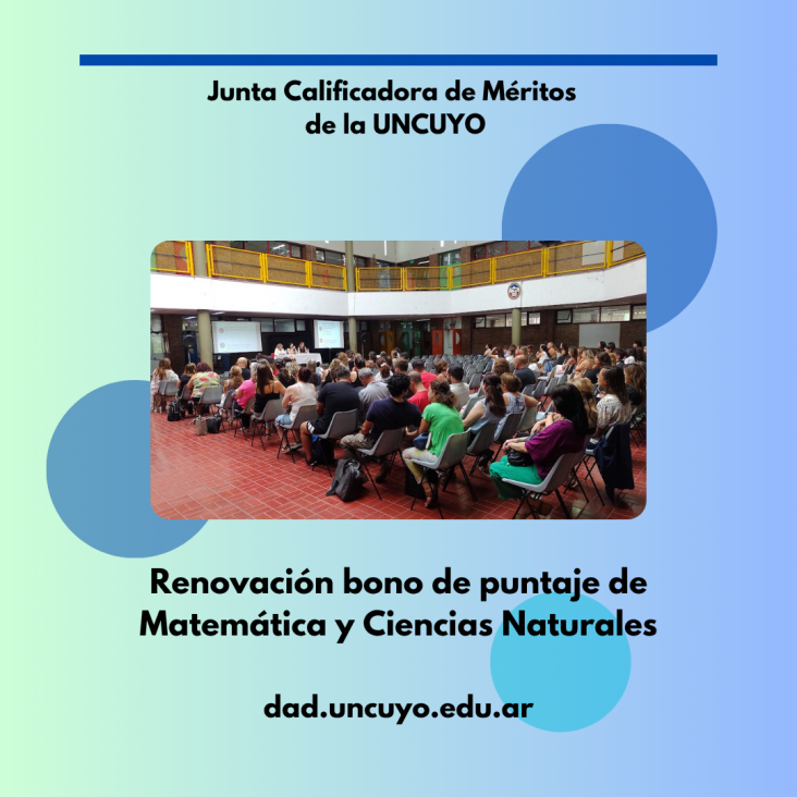 imagen Convocan a renovar bonos de puntaje para escuelas de la UNCuyo en Matemática y Ciencias Naturales